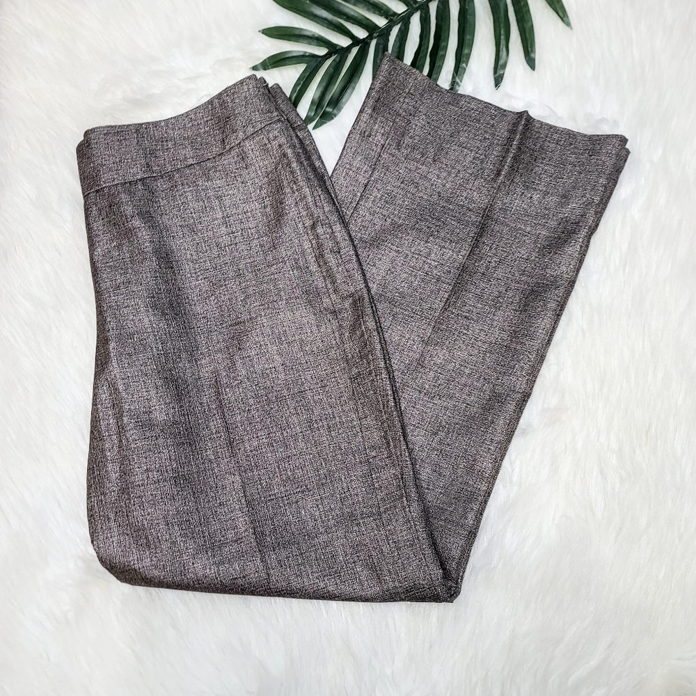 Per Se Women's Dark Grey Wool Polyester Dress Pants Slacks Trousers Size 10